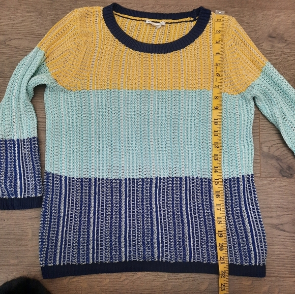Club Monaco Color block Striped Knit Sweater Rainbow 90s - Picture 9 of 9